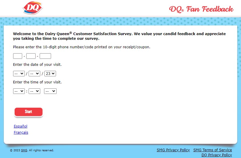 Dairy Queen Receipt Survey